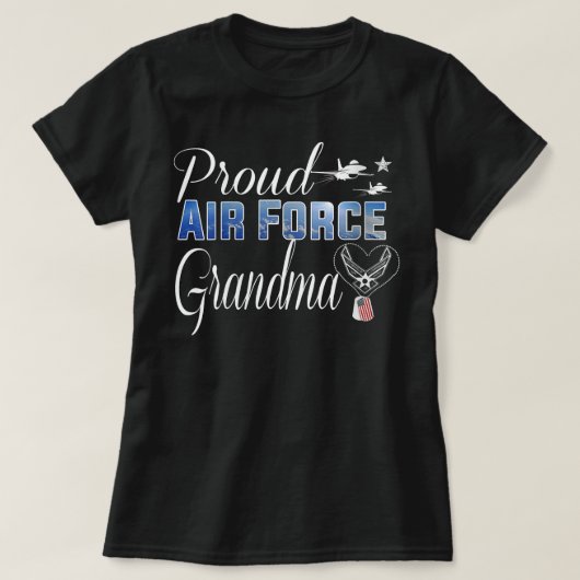Womens Proud Air Force Grandma Heart Shirt US Air (Design voorkant)
