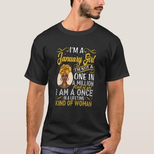 Womens Proud Black Queen January I'm Not A One In  T-shirt (Voorkant)