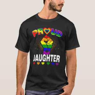 Womens Proud Daughter RainbowLgbt Gay Pride Mon T-shirt