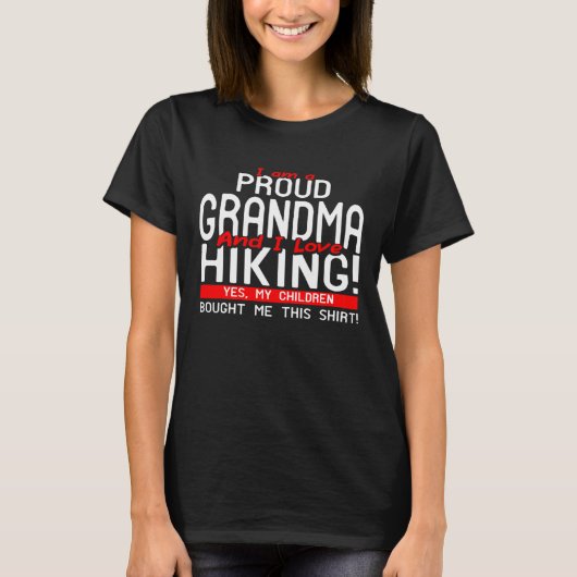 Womens Proud Grandma houdt van wandelende teken T-shirt (Voorkant)