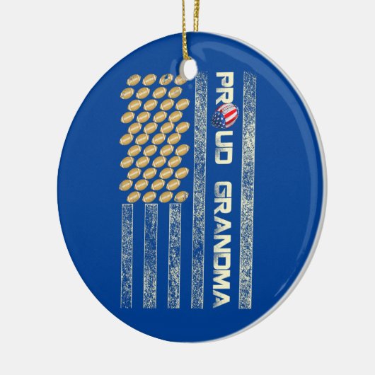 Womens Proud Grandpa American Football Keramisch Ornament (Links)