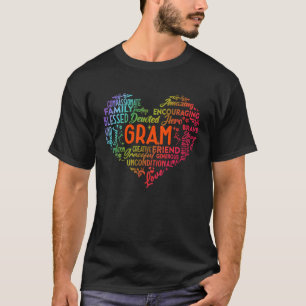 Womens Proud LGBT Gram Rainbow Heart Grandma T-shirt