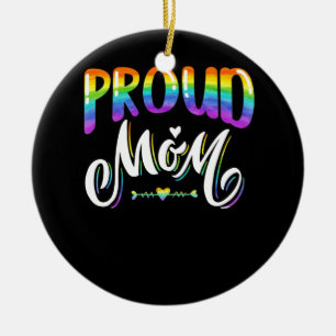 Womens Proud Mam LGBT Gay Pride Lesbian Rainbow Keramisch Ornament