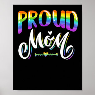 Womens Proud Mam LGBT Gay Pride Lesbian Rainbow Poster