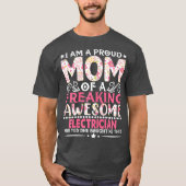 Womens Proud Mom Of An Electrician Mothers Day T-shirt (Voorkant)