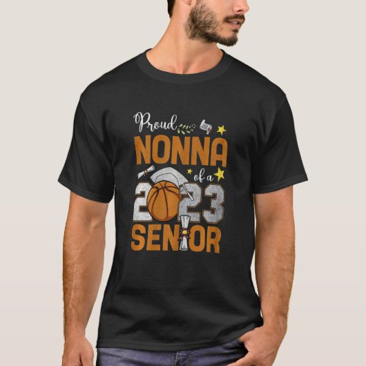Womens Proud Nonna Of A 2023 Senior Basketball Gra T-shirt (Voorkant)