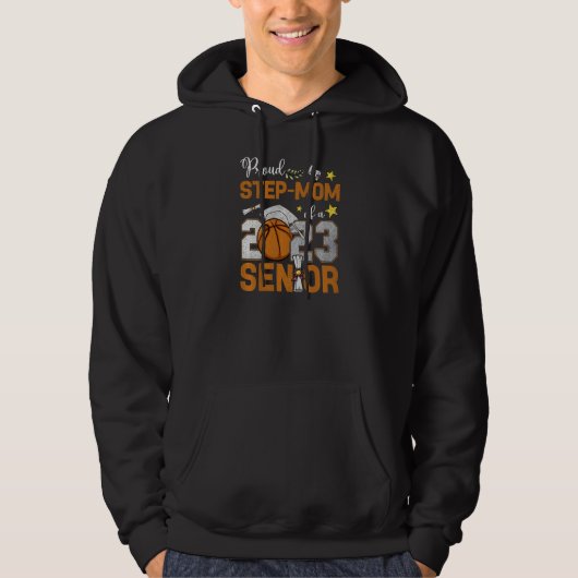 Womens Proud Step-mom Of A 2023 Senior Basketball  Hoodie (Voorkant)