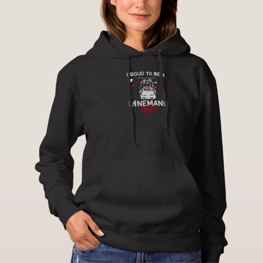 Womens Proud To Be A Lineman's Wife - Lineworker H Hoodie (Voorkant)
