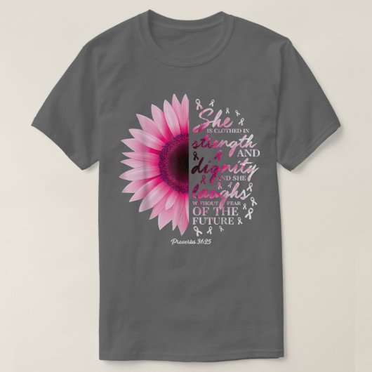 Womens Proverbs 31 Bible Verse Christian Breast Ca T-shirt (Design voorkant)