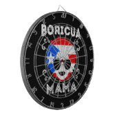Womens Puerto Rico Boricua Mama Flag Moederdag Dartbord (Voorkant Links)