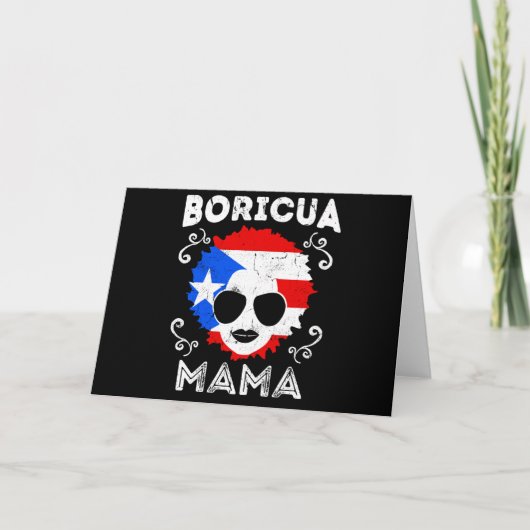 Womens Puerto Rico Boricua Mama Flag Moederdag Kaart (Voorkant)
