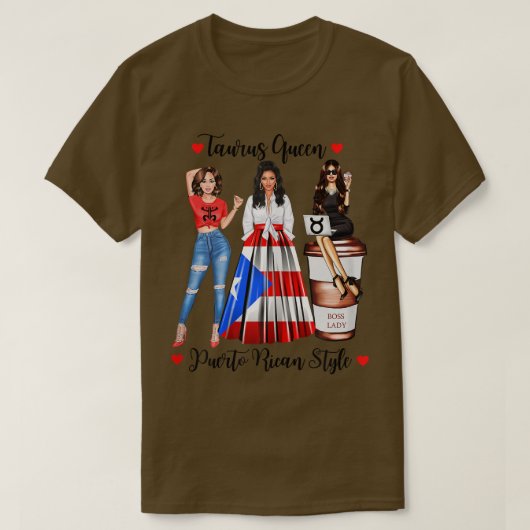 Womens Puerto Rico Taurus Queen April May Birthday T-shirt (Design voorkant)