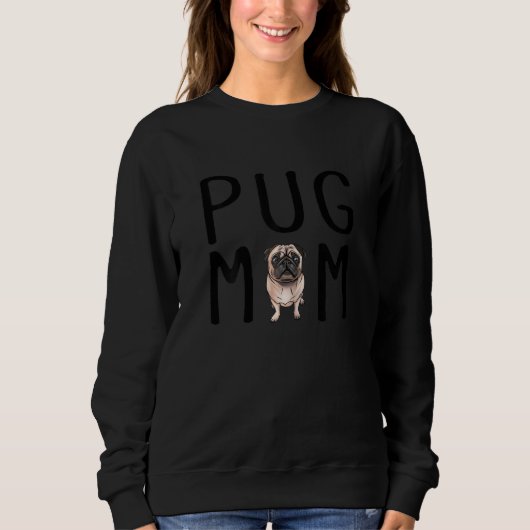 Womens Pug Dog Mama Pug Trui (Voorkant)