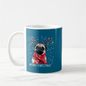 Womens Pug Dog Xmas Santa Hat F Christma Long Slee Koffiemok (Links)