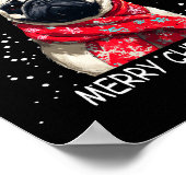 Womens Pug Dog Xmas Santa Hat F Christma Long Slee Poster (Hoek)