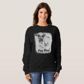 Womens Pug Mam Gebleekte Leuke Hond Mama Trui (Voorkant volledig)