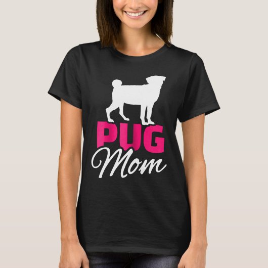 Womens Pug Mama T-shirt (Voorkant)