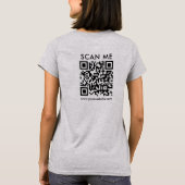 Womens QR Code Scan Me Terug Print Licht Staal Gri T-shirt (Achterkant)