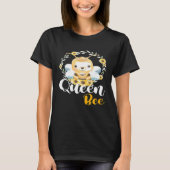 Womens Queen Bee Crown Cute Honey Bee Hive Bijekee T-shirt (Voorkant)