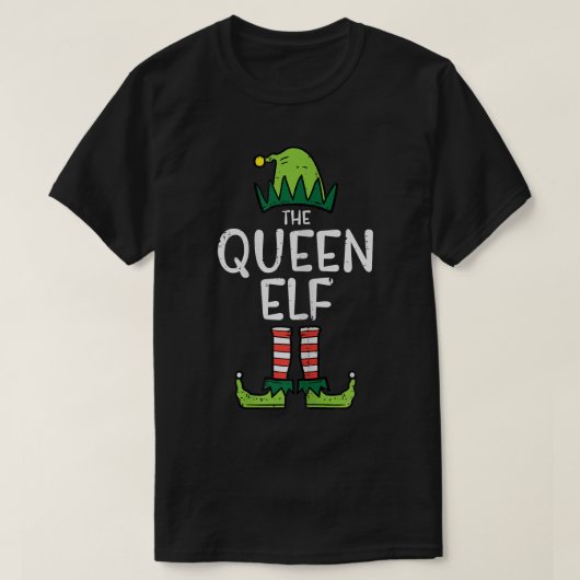 Womens Queen Elf Xmas PJs Matching Christmas Pajam T-shirt (Design voorkant)