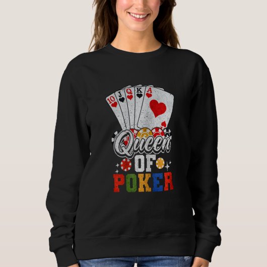 Womens Queen Of Poker Poker Player Trui (Voorkant)