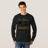 Womens Queens are born on January 9th A queen was  T-shirt (Voorkant volledig)