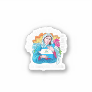 Womens Quien Causa Tanta Alegria Inmaculada Concep Sticker