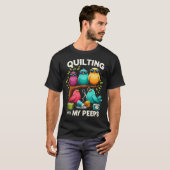 Womens Quilting With My Peeps Funny Quilting Gift  T-shirt (Voorkant volledig)