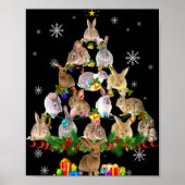 Womens Rabbit Christmas Tree Snow Funny Rabbit Xma Poster (Voorkant)