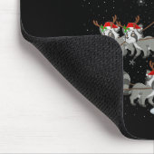 Womens Raccoon Santa Sleigh Flying Funny Magical C Muismat (Hoek)