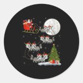 Womens Raccoon Santa Sleigh Flying Funny Magical C Ronde Sticker (Voorkant)