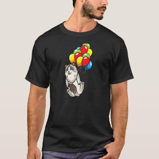 Womens Ragdoll Cat Hanging On-ballonnen T-shirt (Voorkant)