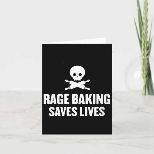 Womens Rage Baking Saves Live Skull Funny Baker Co Kaart (Voorkant)