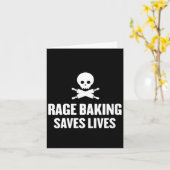 Womens Rage Baking Saves Live Skull Funny Baker Co Kaart (Gele Bloem)