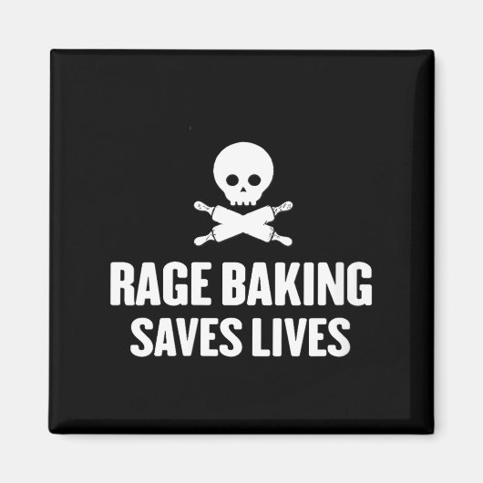 Womens Rage Baking Saves Live Skull Funny Baker Co Magneet (Voorkant)