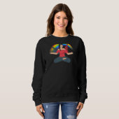 Womens Rainbow Paars Yoga Trui (Voorkant volledig)
