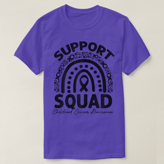 Womens Rainbow Support Squad Childhood Cancer Awar T-shirt (Design voorkant)
