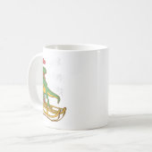 Womens Rawr Rawr Rawr Funny Christmas Dino Sleigh Koffiemok (Voorkant links)