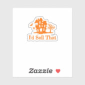 Womens Realtor Halloween ik zou dat onroerend goed Sticker (Vel)