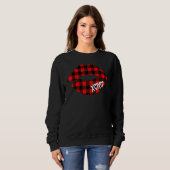 Womens Red Buffalo Plaid Lips  Valentine Day XOXO Trui (Voorkant volledig)