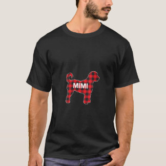 Womens Red Buffalo Plaid Mimi Doodle Dog Matching  T-shirt