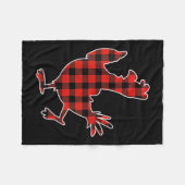 Womens Red Buffalo Plaid Pajama Chicken Merry Chri Fleece Deken (Voorkant (Horizontaal))