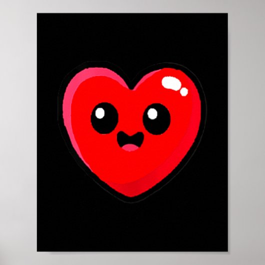 Women's Red Heart Funny Cute Design For Men Women  Poster (Voorkant)