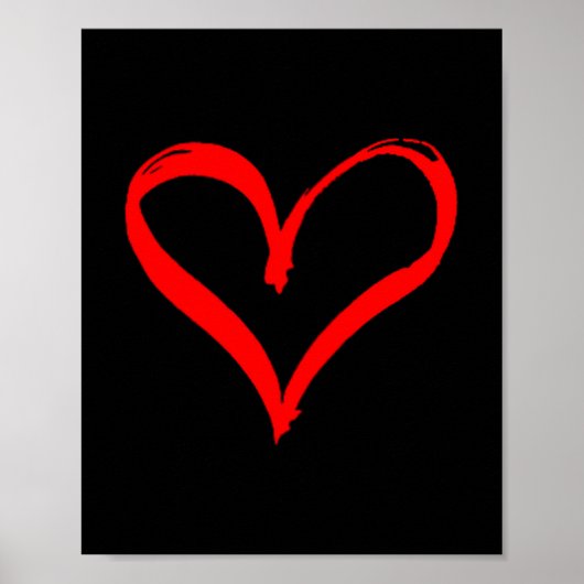 Women's Red Heart Funny Cute Design For Men Women  Poster (Voorkant)