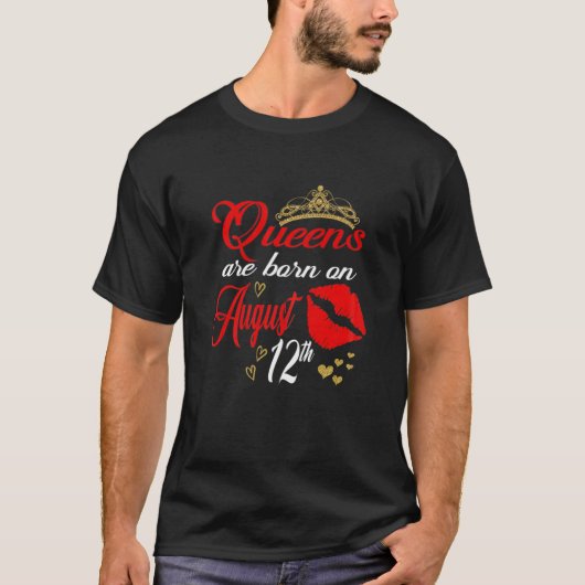 Womens Red Lips Queens worden geboren op 4 juli ka T-shirt (Voorkant)