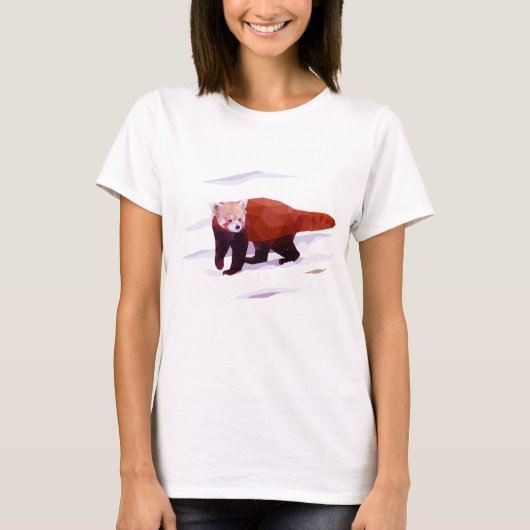 Womens Red Panda Polygon T-Shirt (Voorkant)