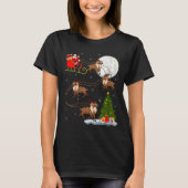 Womens Reindeer Santa Sleigh Flying Funny Magical  T-shirt (Voorkant)