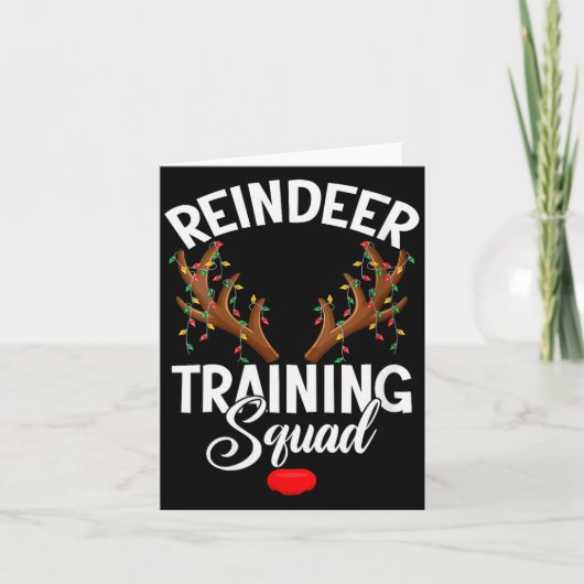 Womens Reindeer Training Squad Team Running Family Kaart (Voorkant)
