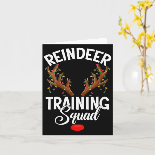 Womens Reindeer Training Squad Team Running Family Kaart (Gele Bloem)