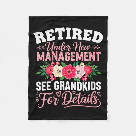 Womens Retired Under New Management See Grandkids  Fleece Deken (Voorkant)